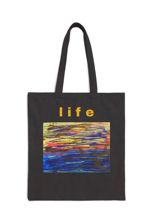 LIFE LOVE Cotton Canvas Tote Bag