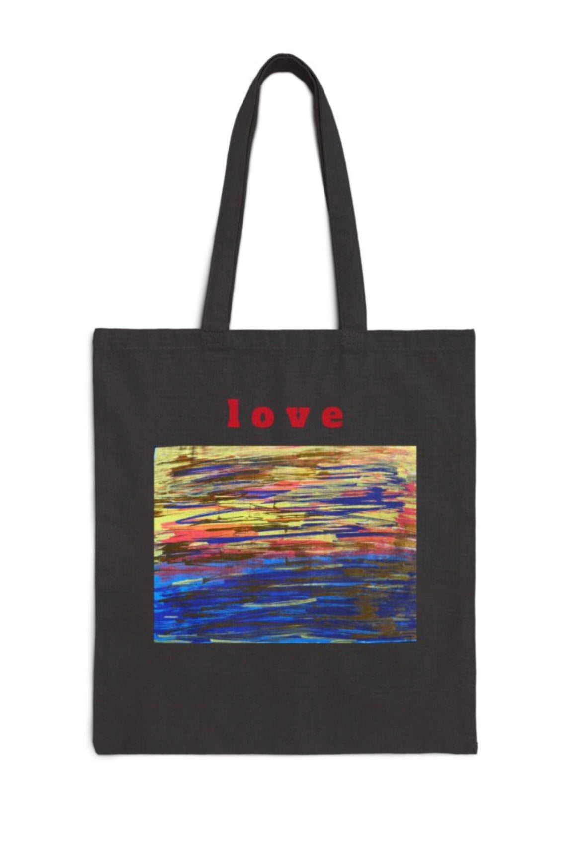 LIFE LOVE Cotton Canvas Tote Bag