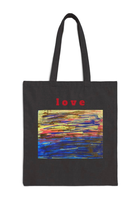 LIFE LOVE Cotton Canvas Tote Bag